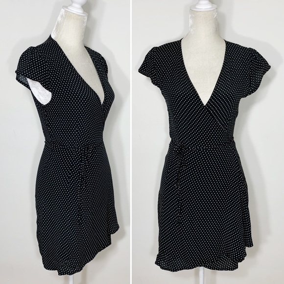 brandy melville polka dot wrap dress